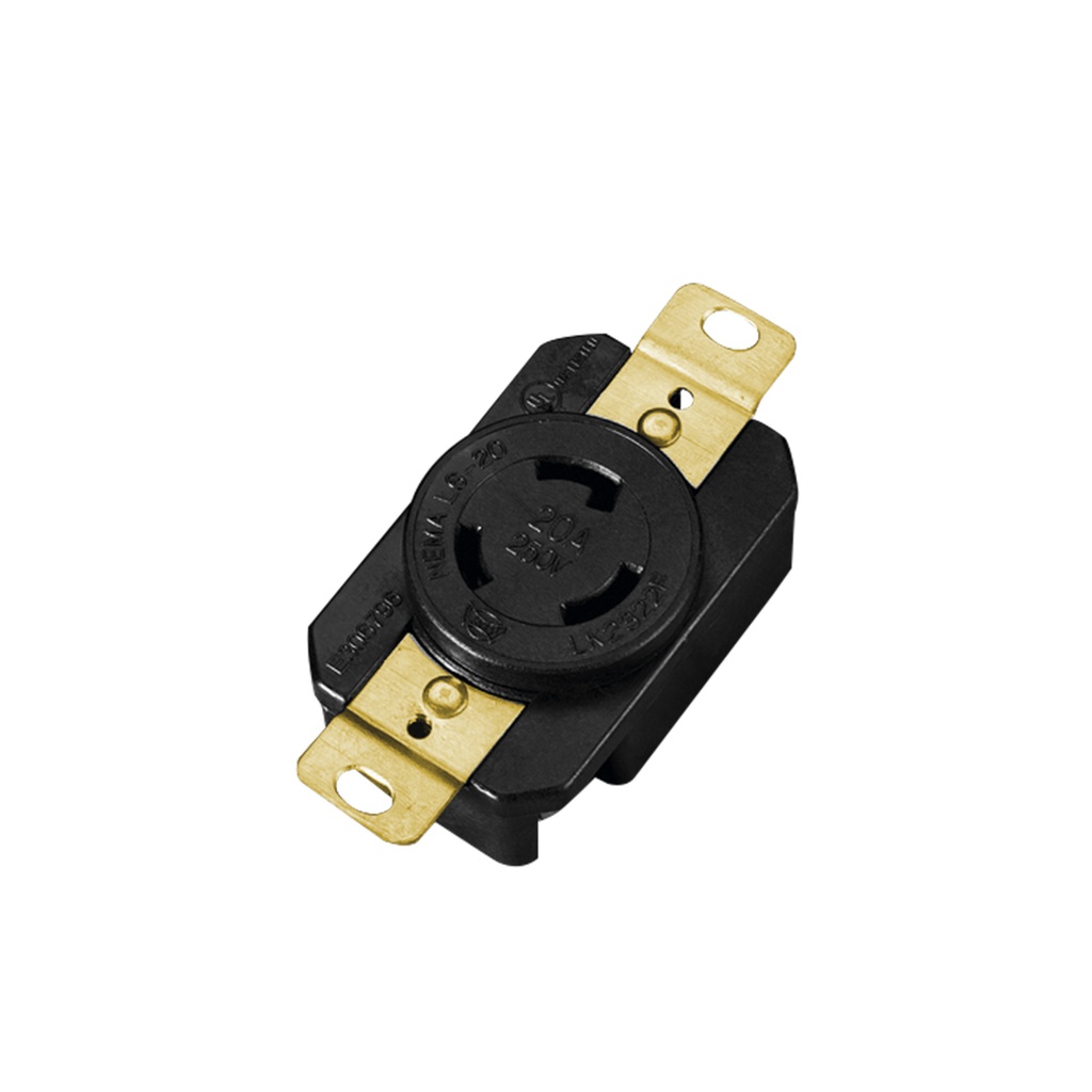 CONTACTO PARED SEGURIDAD MEDIA VUELTA 3P 15A 125V NYLON