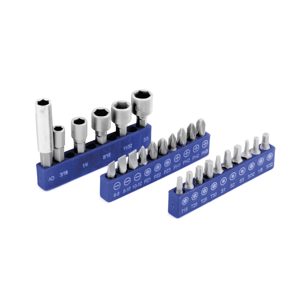 PUNTAS 1/4" DESARMADOR JUEGO 29 PIEZAS