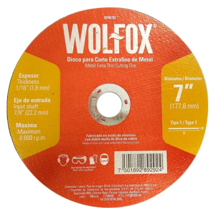 DISCO CORTE METAL EXTRAFINO 7" 1.8MM