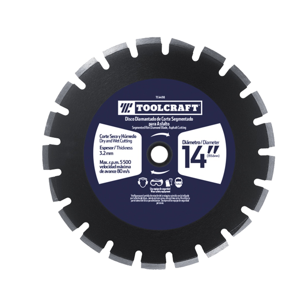 DISCO DIAMANTADO DE CORTE SEGMENTADO PARA ASFALTO 14&quot;
