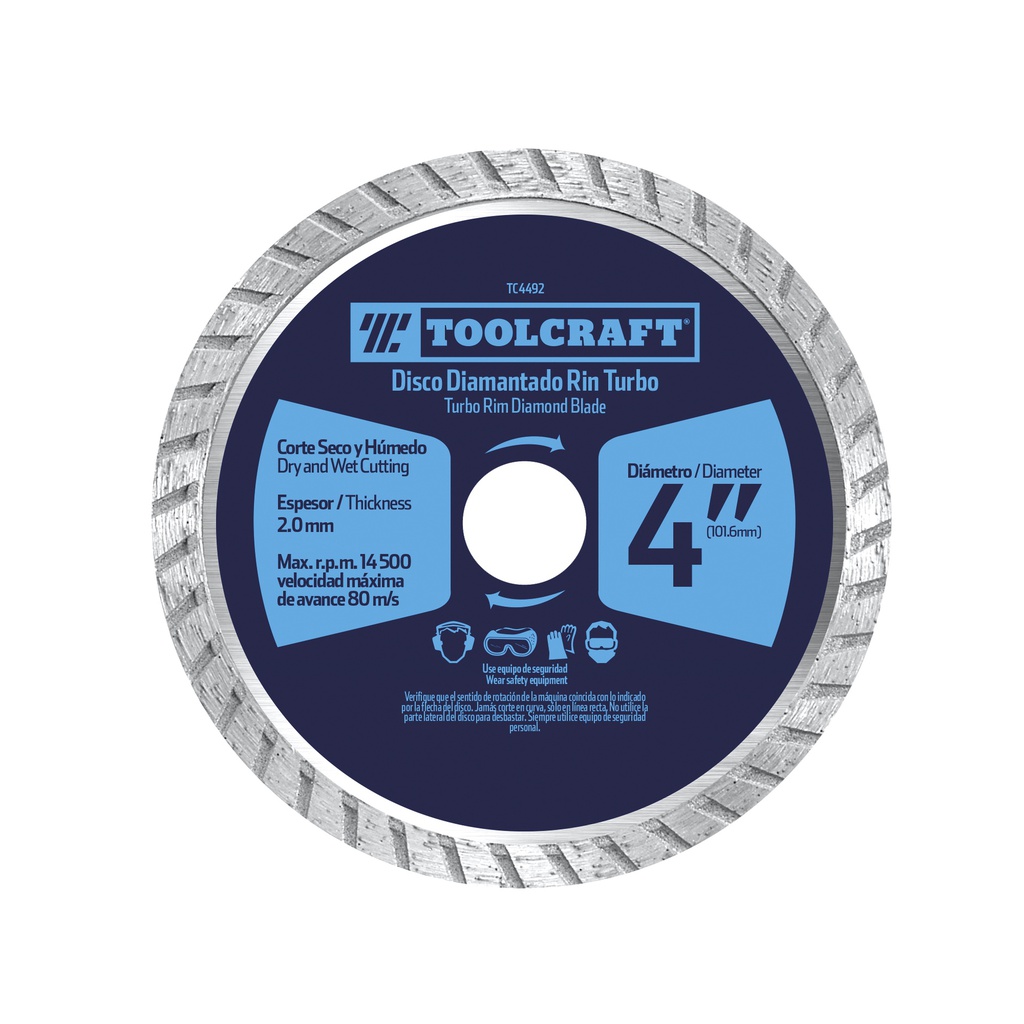 DISCO DIAMANTADO DE CORTE TURBO 4"