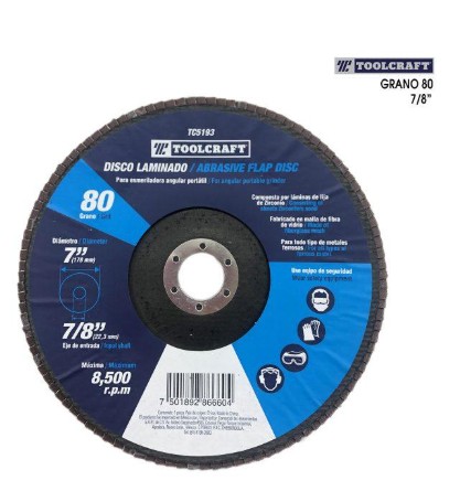 DISCO LAMINADO DE 7&quot; GRANO80