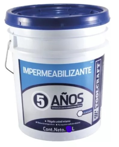 IMPERMEABILIZANTE ACRILICO 5AÑOS BLANCO 4 LTS