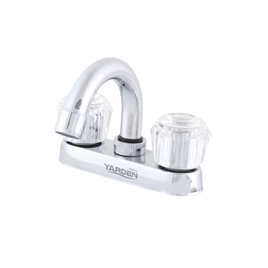 MEZCLADORA LAVABO 4" CUELLO CURVO MANERAL ACRILICO