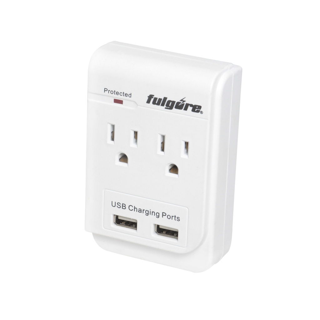 MULTICONTACTO 2 TOMAS ATERRIZADAS 2 USB SUPRESOR 300J