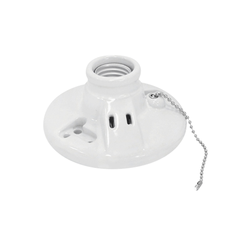 ROSETA TECHO 4" PORCELANA CONCONTACTO Y CADENA