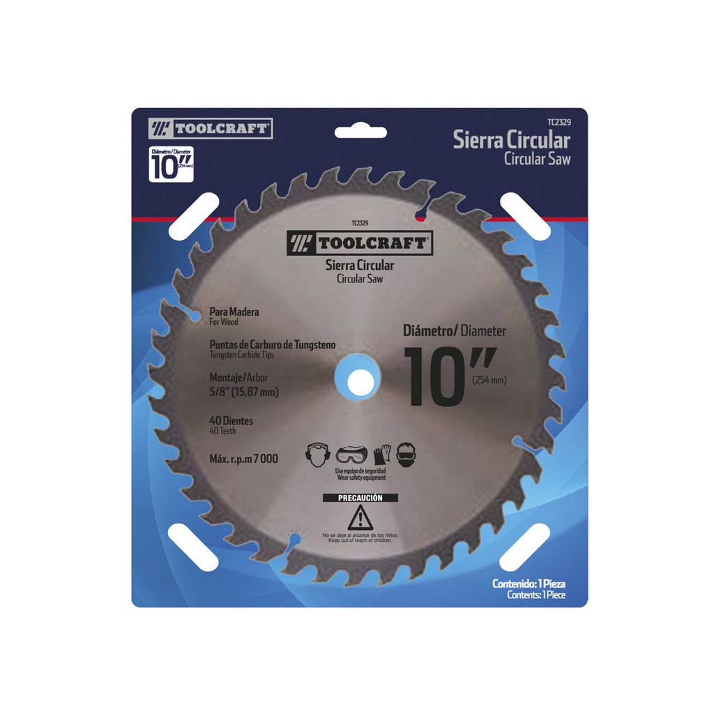SIERRA CIRCULAR 10" EJE 5/8" CON 40 DIENTES