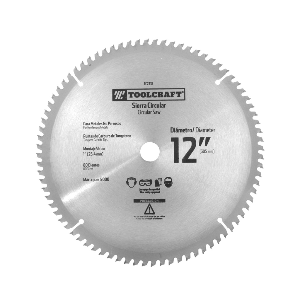 SIERRA CIRCULAR 12" NO FERROSOEJE 1" CON 80 DIENTES