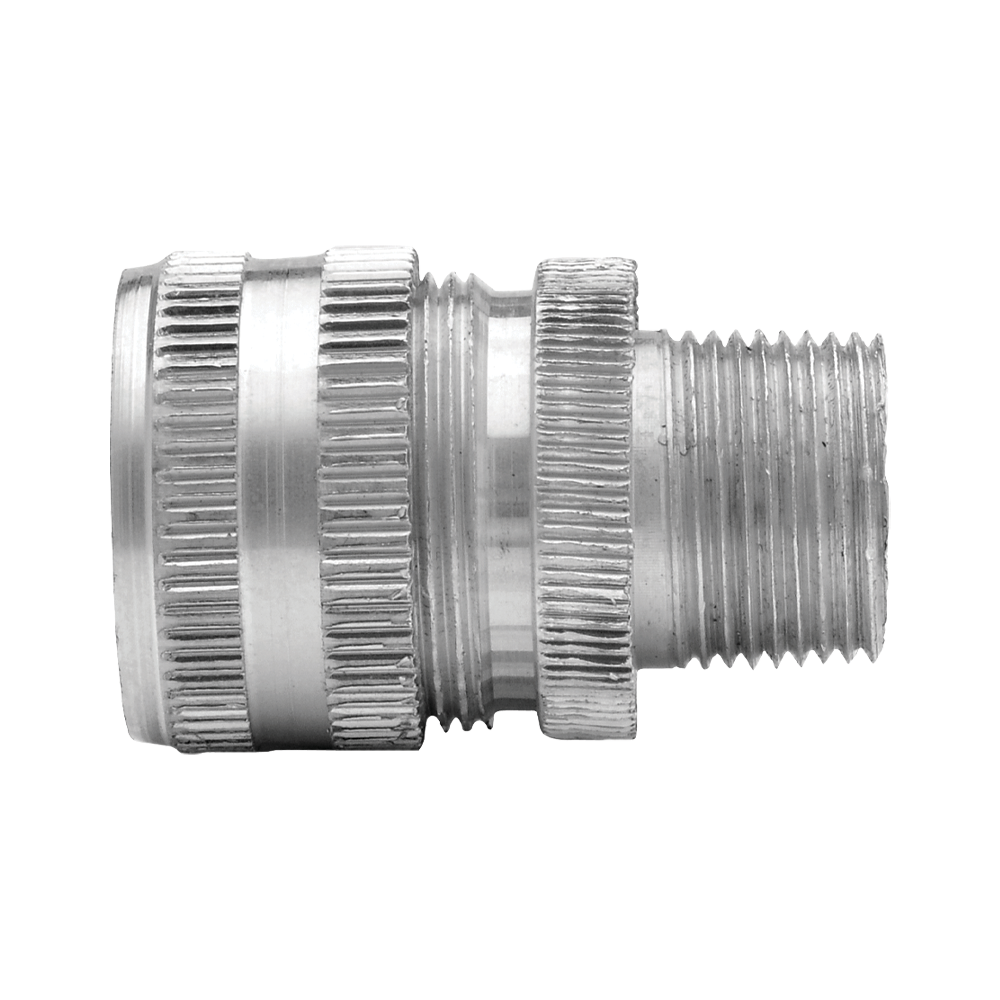 CONECTOR GLANDULA ALUMINIO MACHO 3/4”   ENTRADA DE CABLE   3/8” A 1/2”