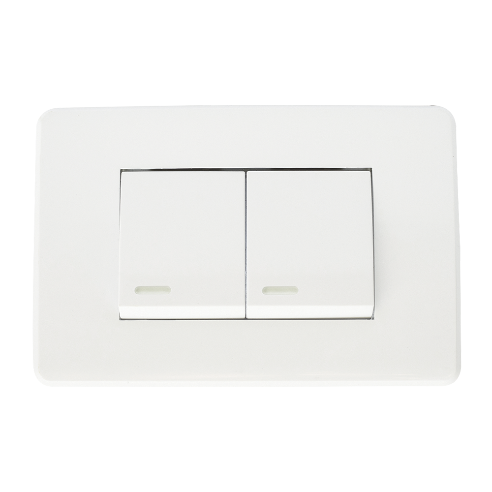 APAGADOR DOBLE CON PLACA BLANCA 36 mm