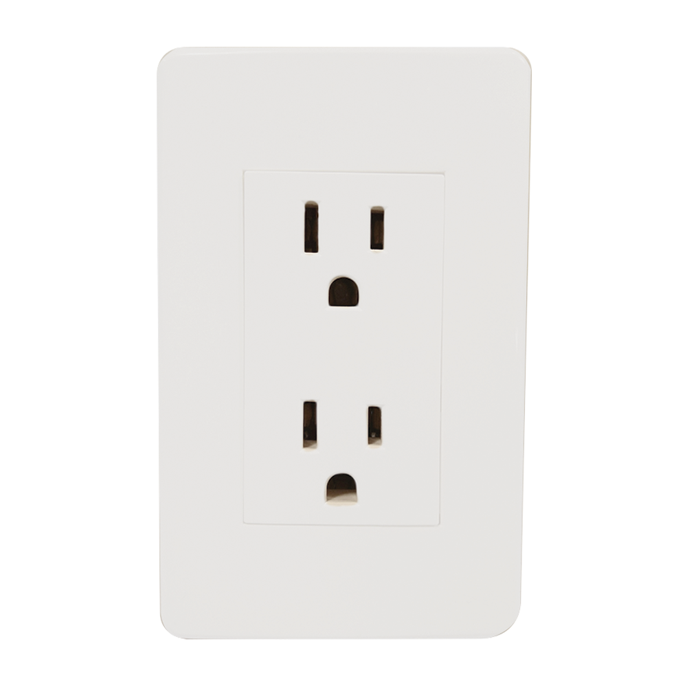 CONTACTO DOBLE ATERRIZADO BCO 72MM MATERIAL ABS 127V 10A