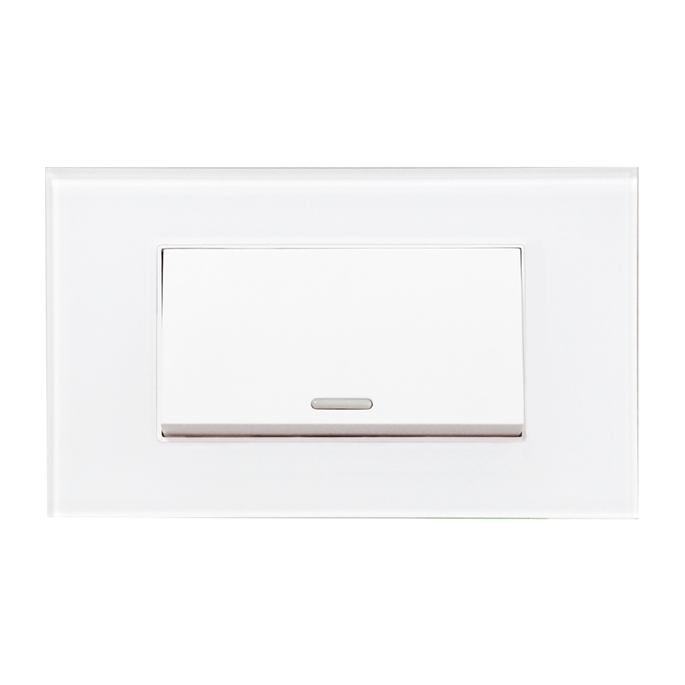 APAGADOR SENCILLO CON PLACA DE ACRILICO BLANCA 72MM