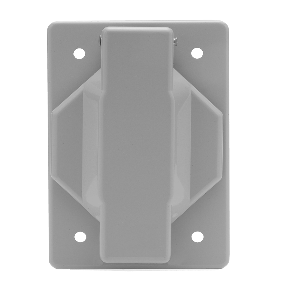 PLACA DE ALUMINIO GRIS PARA RECEPTACULO SENCILLO C/TAPA 35mm