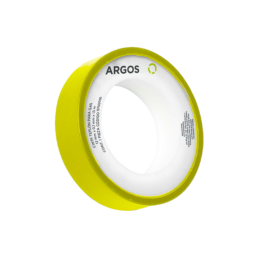CINTAS TEFLON PARA GAS 12 mm x 13 m    AMARILLA