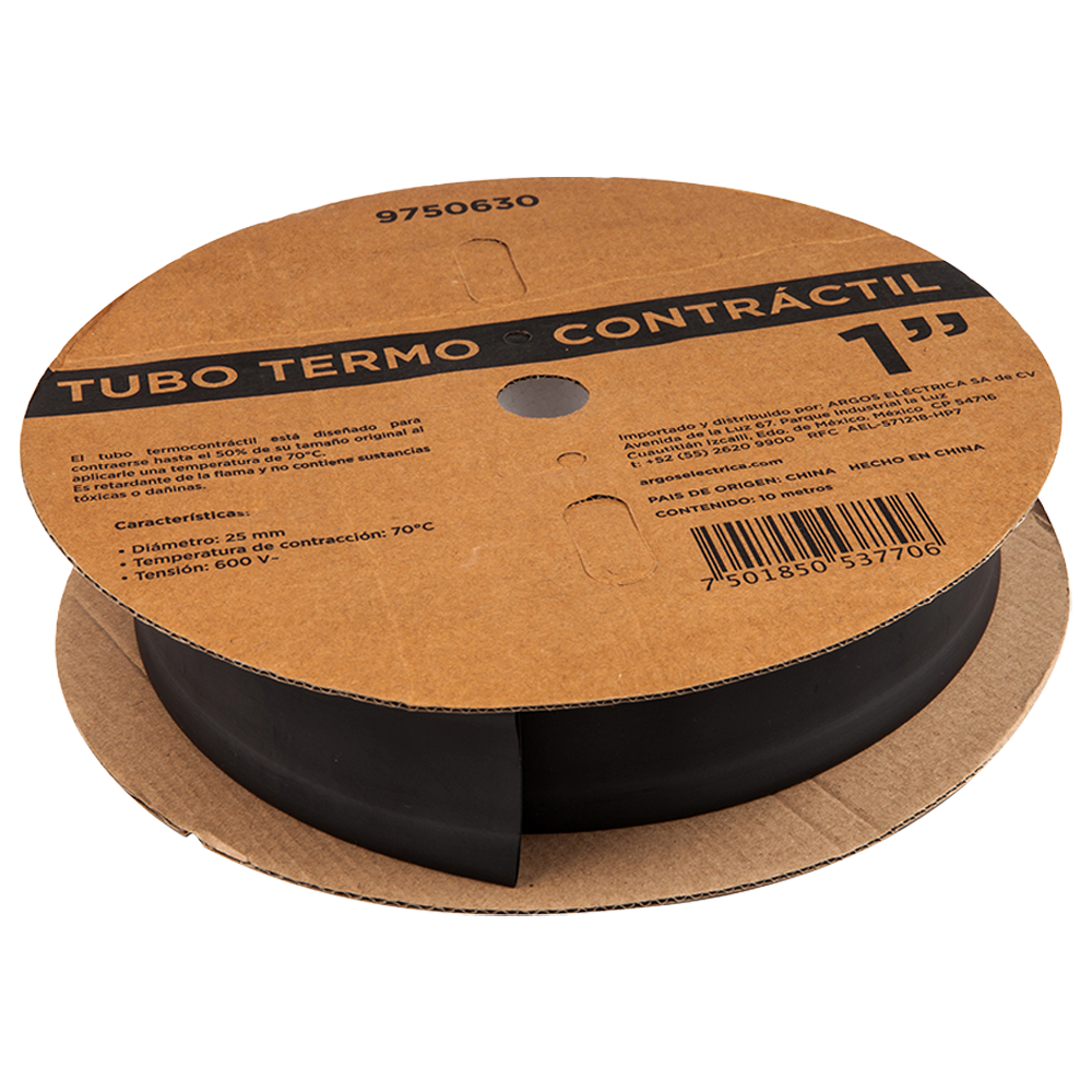 TUBO TERMOCONTRACTIL  1/2&quot; NEGRO
