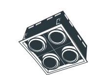 CARCASA CUADRADA DE EMPOTRAR DIRIGIBLE 4 SALIDAS CDMT GRIS