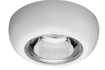 CARCASA DE SOBREPONER REDONDO PARA 2 LAMPARAS PLC 26W BCO*