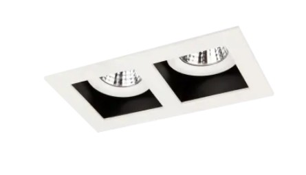 LUMINARIO CUADRADO DE EMPOTRAR LED 2 SALIDAS DIRIGIBLE ESPECULAR CON REFLECTOR CIRCULAR BLANCO 2X6.5 W 110-240 V~ 60 Hz  3 000 K 1 030 lm