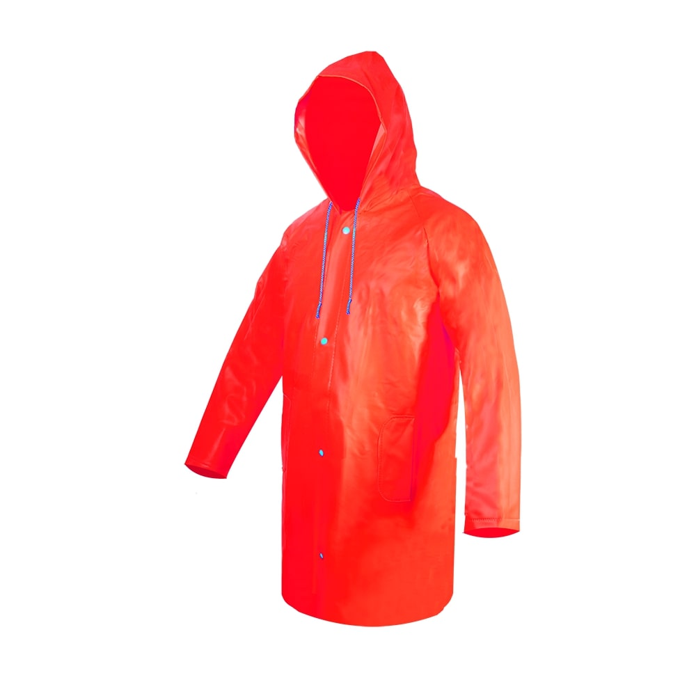 GABARDINA IMPERMEABLE CORTA ECOFRIENDLY HIGH VISIBILITY ANARANJADA TALLA MD.