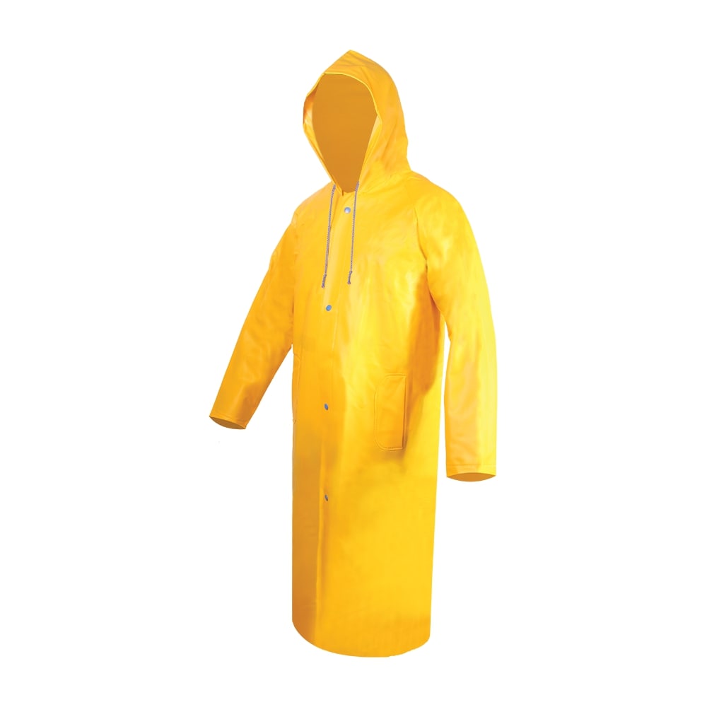 GABARDINA LARGA AMARILLA IMPERMEABLE ECOFRIENDLY, SELLADA. T-MD.