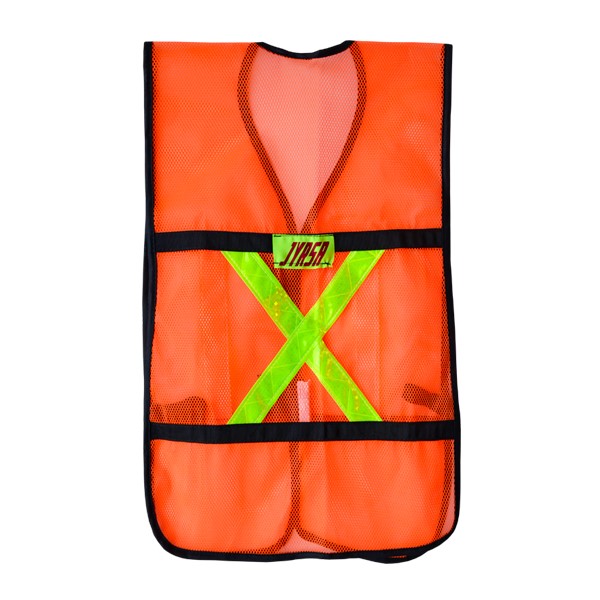 CHALECO ECOFRIENDLY DE MALLA ANARANJADO, C/REF PLASTICO JYRSA MICRO ESFERAS, BIES NEGRO, UNITALLA