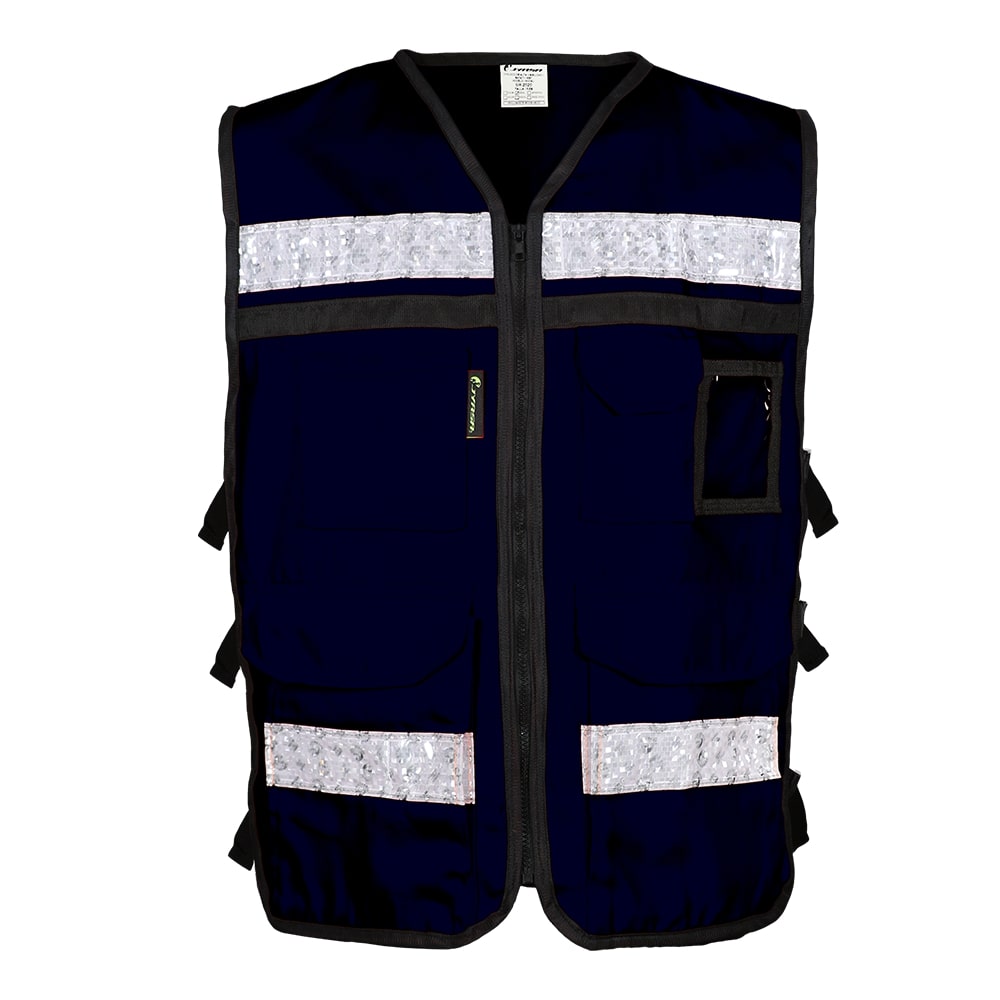 CHALECO AZUL MARINO ABIERTO TIPO RESCATISTA DE 100%  ALGODON TALLA 2XG