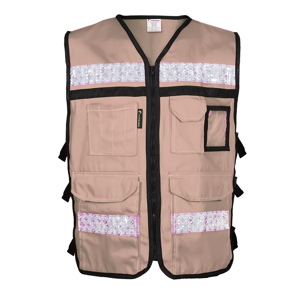 CHALECO BEIGE ABIERTO TIPO RESCATISTA DE ALGODON TALLA 2XG