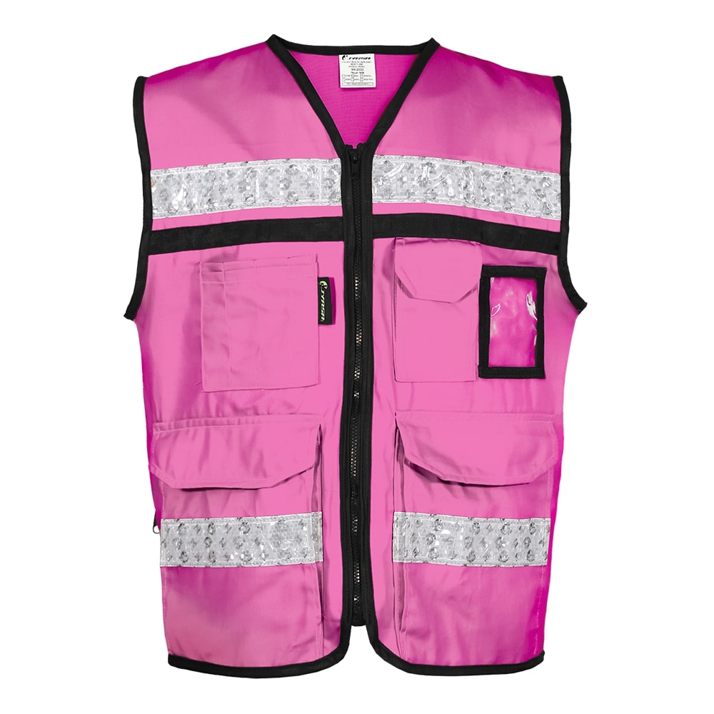 CHALECO RESCATISTA CERRADO ROSA 100% ALGODON C/ REF TALLA GD