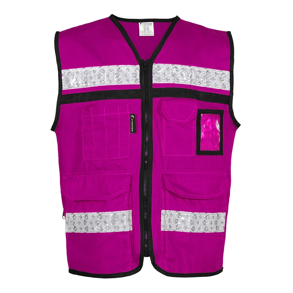 CHALECO RESCATISTA CERRADO MORADO 100% ALGODON C/ REF TALLA CH