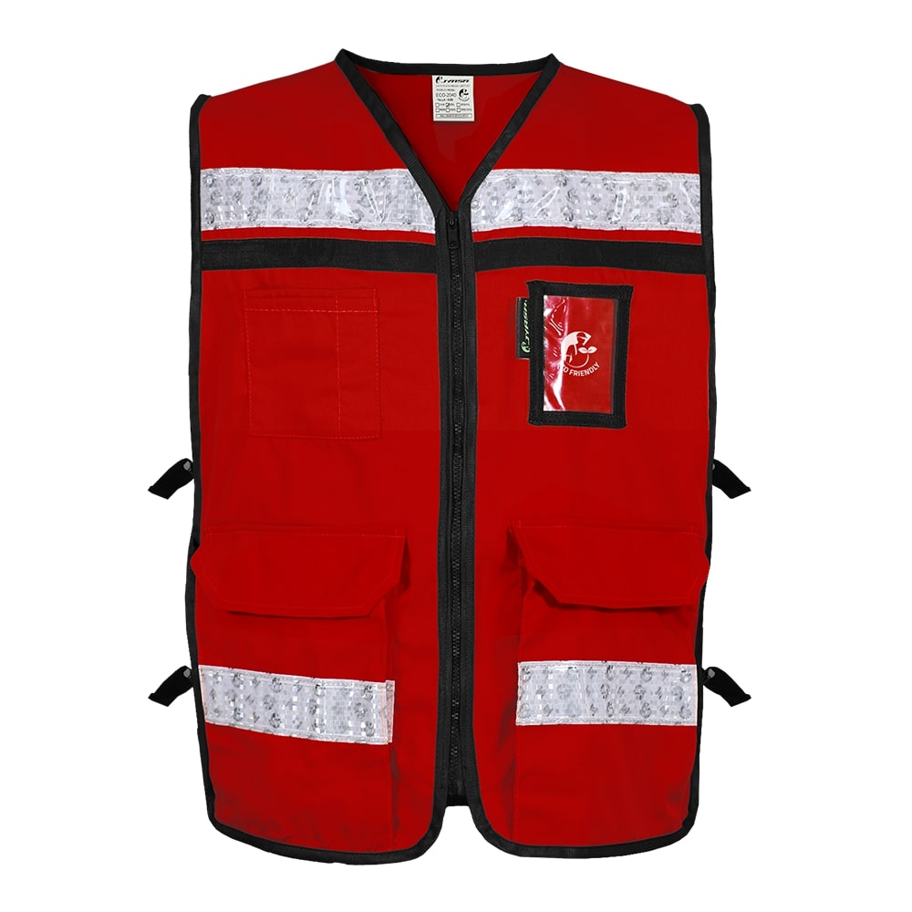 CHALECO ROJO ABIERTO TIPO RESCATISTA LIGERO CLASE II TALLA GD