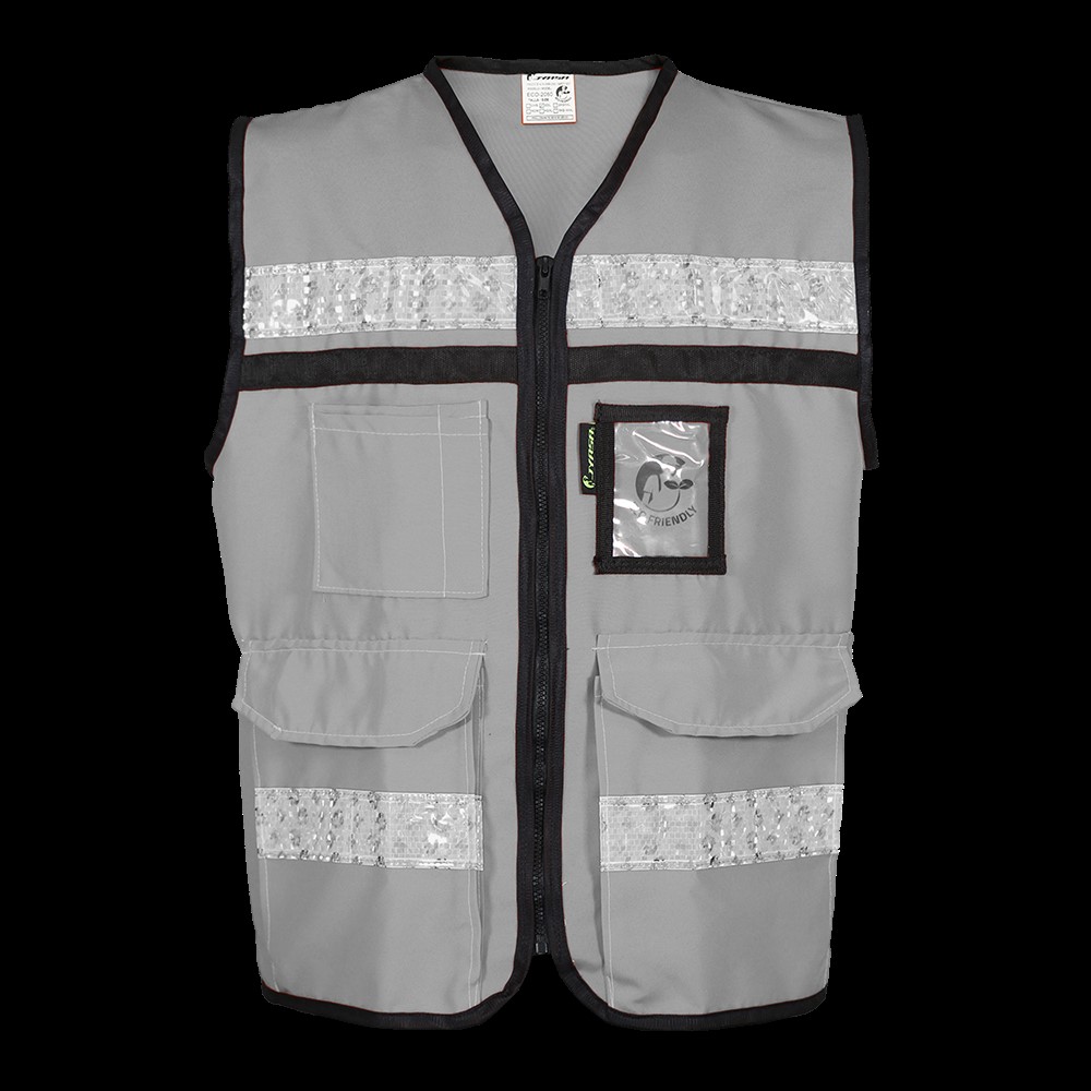 CHALECO GRIS CERRADO  TIPO RESCATISTA LIGERO CLASE II TALLA MD
