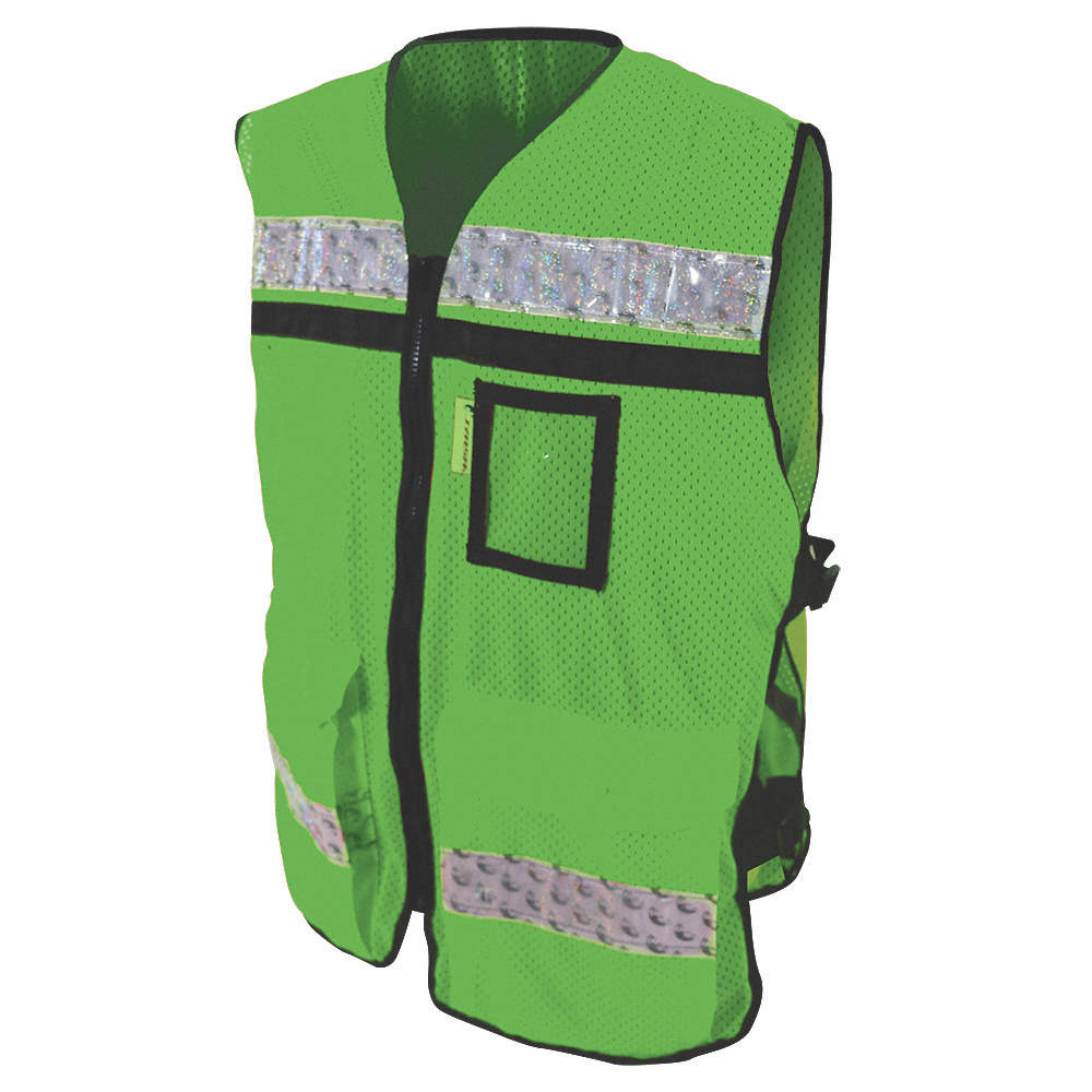 CHALECO ECOFRIENDLY RESCATISTA JERSEY VERDE C/REF PLASTICO GRIS DE 2&quot; TALLA GD