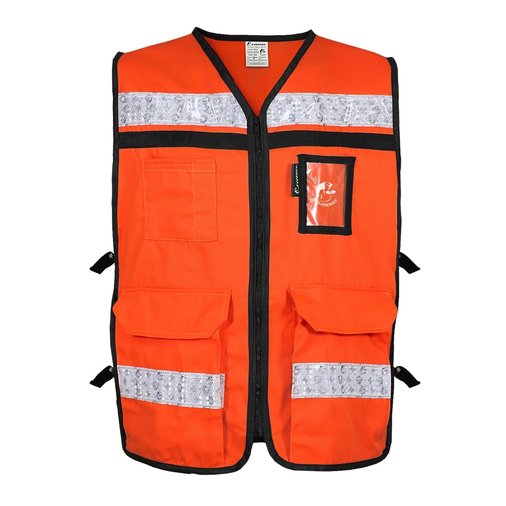 CHALECO BRIGADISTA HIBRIDO ECOFRIENDLY TIPO JERSEY ANARANJADO TALLA GD