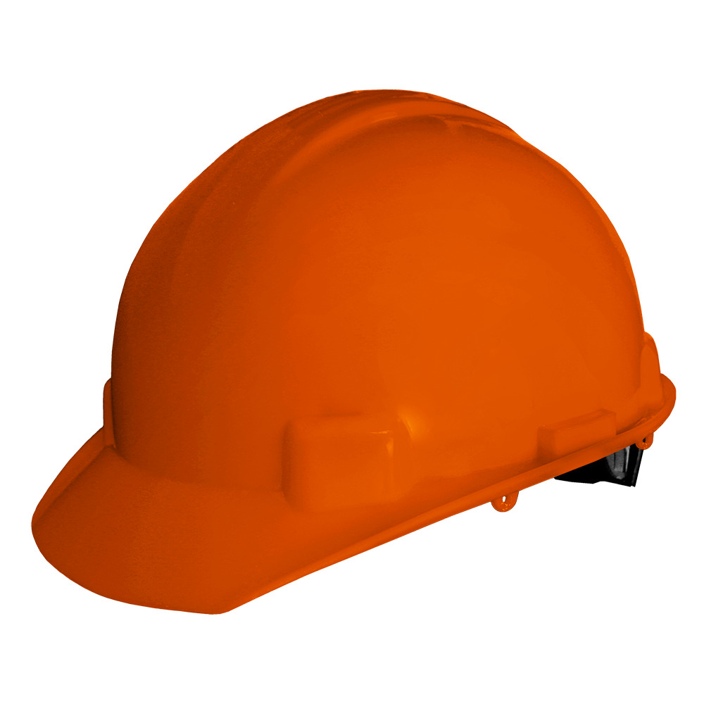 CASCO MATRACA ECOFRIENDLY TIPO 1, CLASE E, SUSP. PLASTICA/TEXTIL 6 PUNTOS ANARANJADO