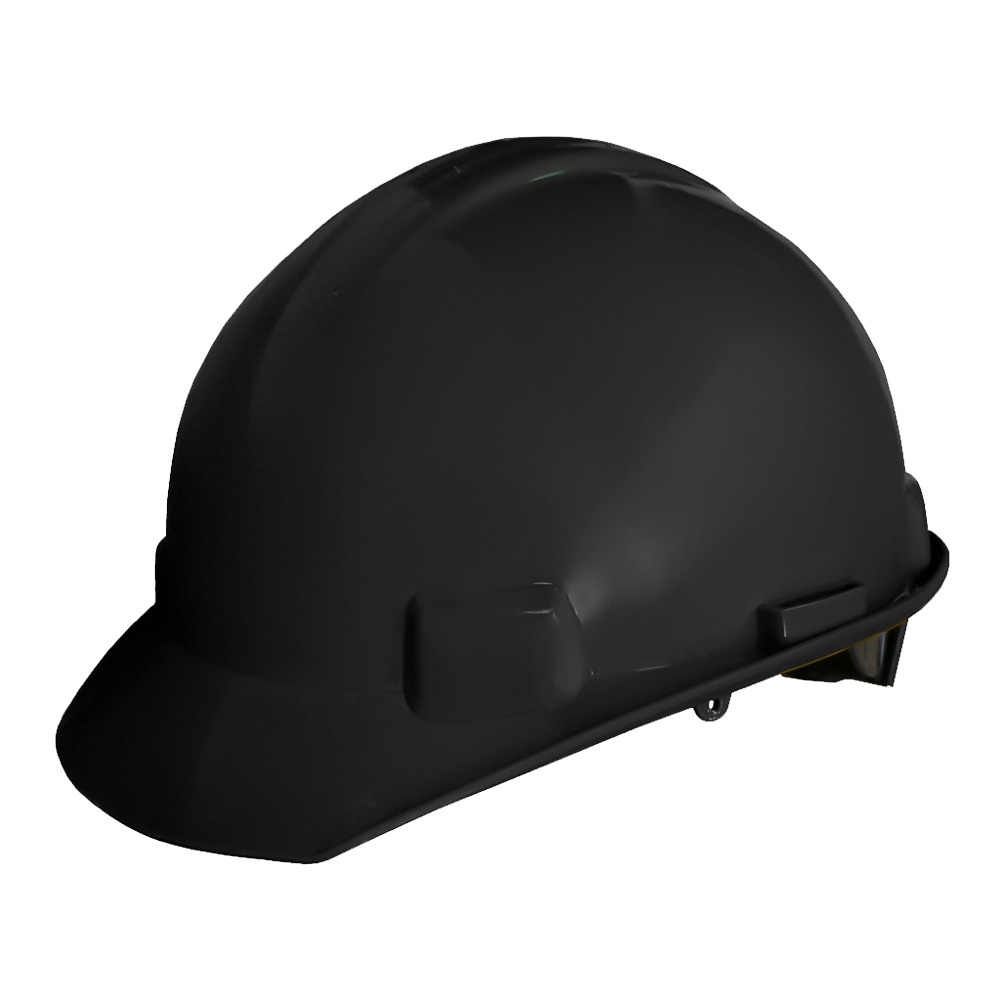 CASCO MATRACA ECOFRIENDLY TIPO 1, CLASE E, SUSP. PLASTICA/TEXTIL 6 PUNTOS NEGRO