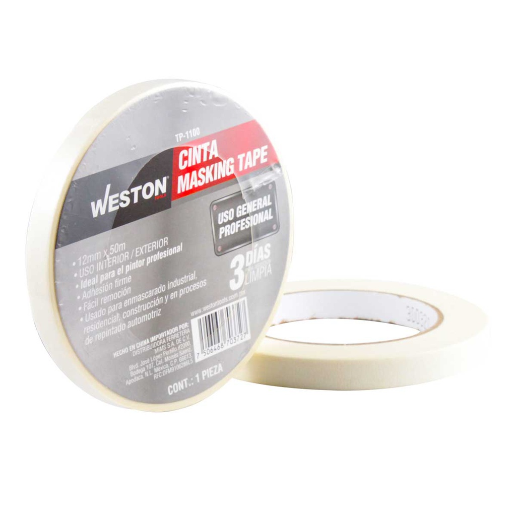 CINTA MASKING TAPE 12MM x 50M