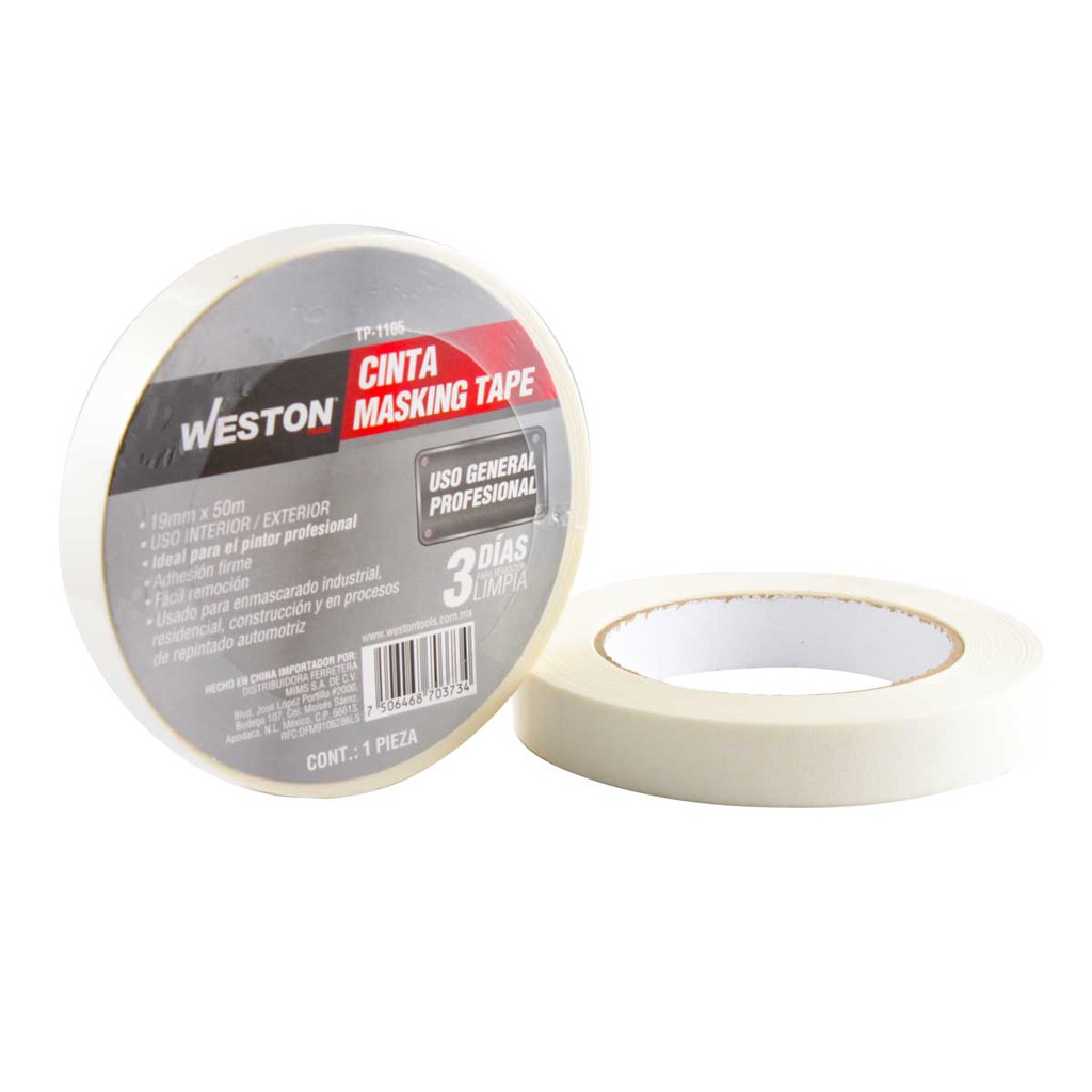 CINTA MASKING TAPE 19MM x 50M