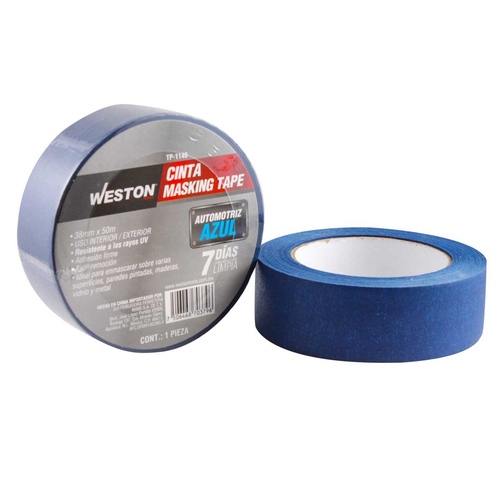 CINTA MASKING TAPE AZUL 7 DÍAS 38MM x 50M