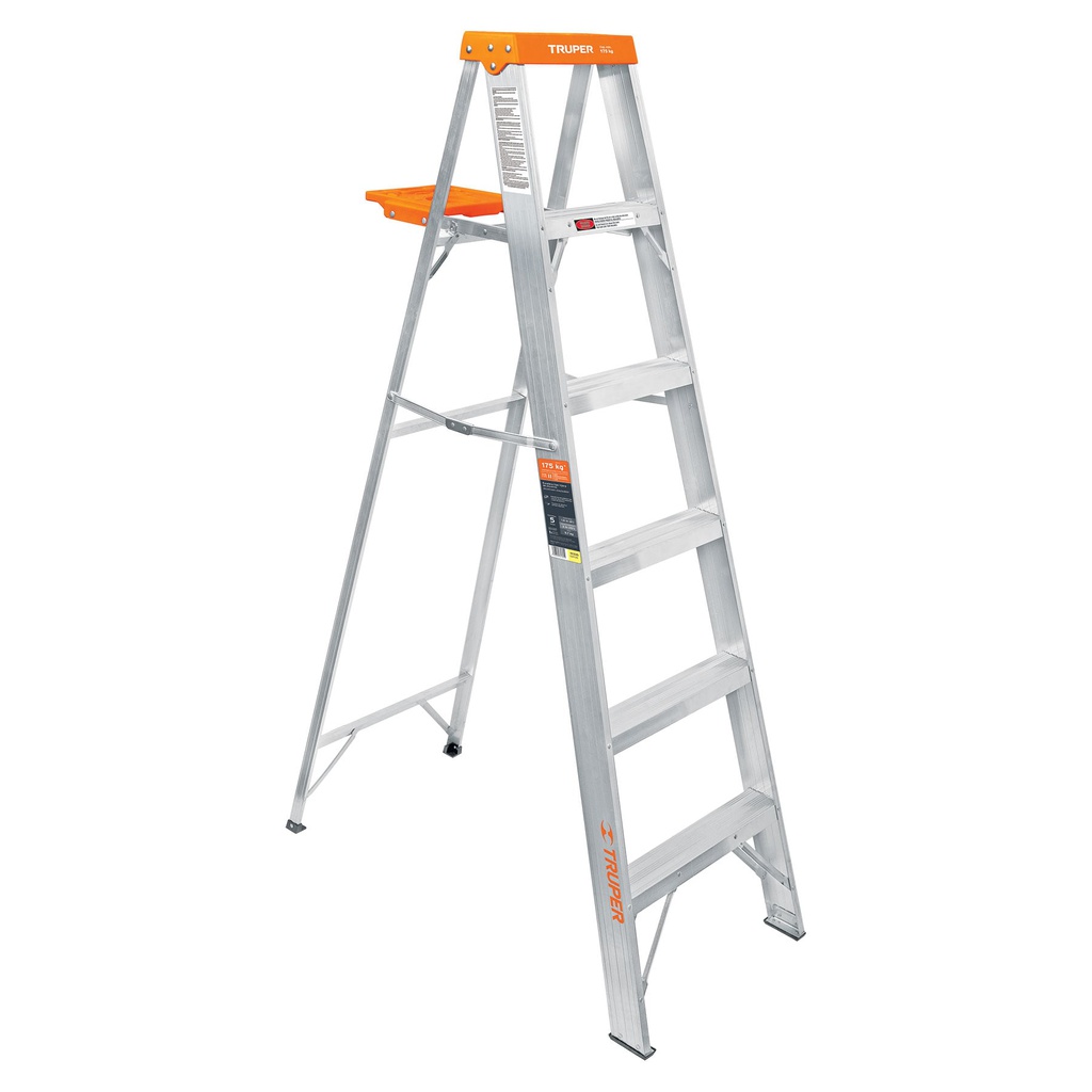 Escalera de tijera tipo ll 5 peldaños y bandeja, Truper