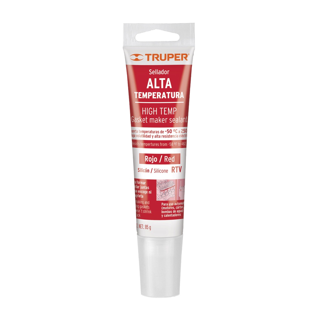 Sellador de silicon rojo para altas temperaturas, 85 g