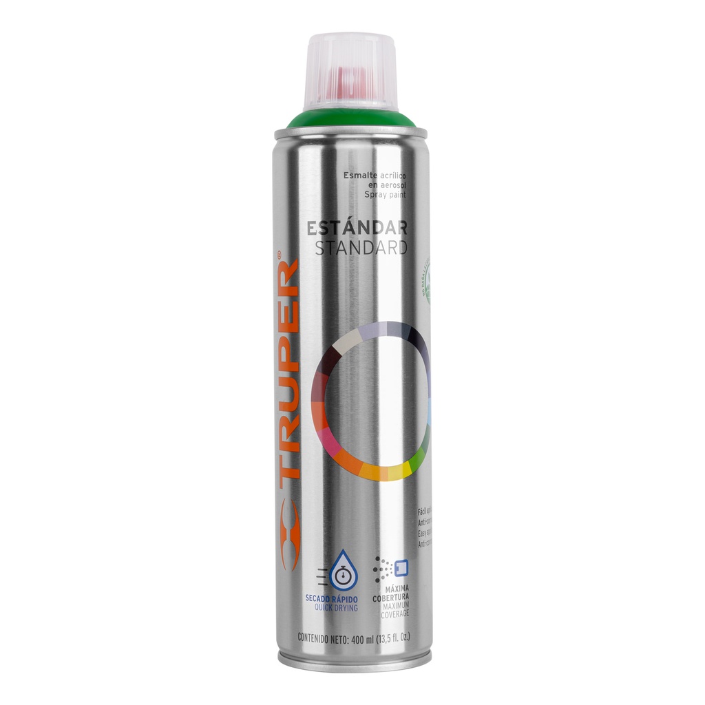 Pintura en aerosol, verde ecologico, bote esbelto, 400 ml