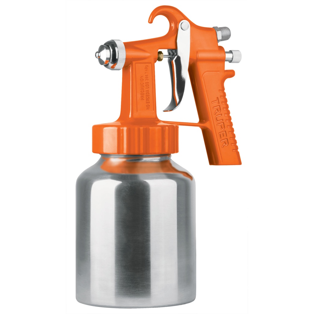 Pistola p/pintar baja presion, naranja, entrada sup, Truper