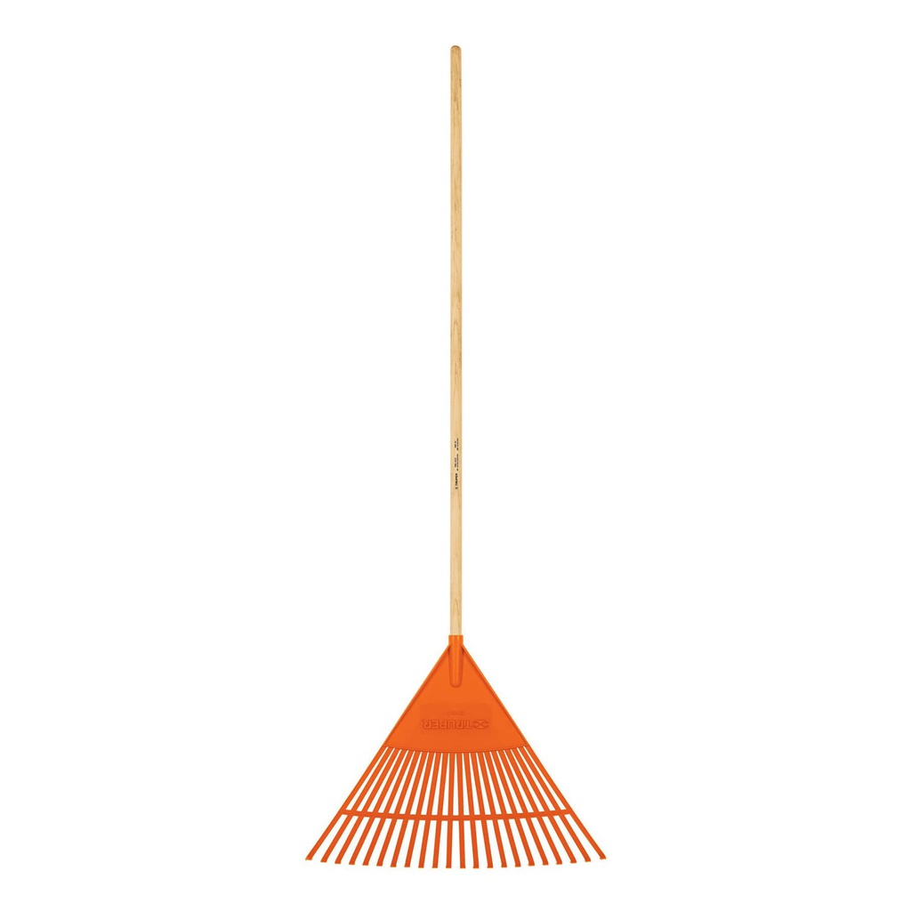 Escoba plastica para jardin, flexible, 22 dientes, mango 48'