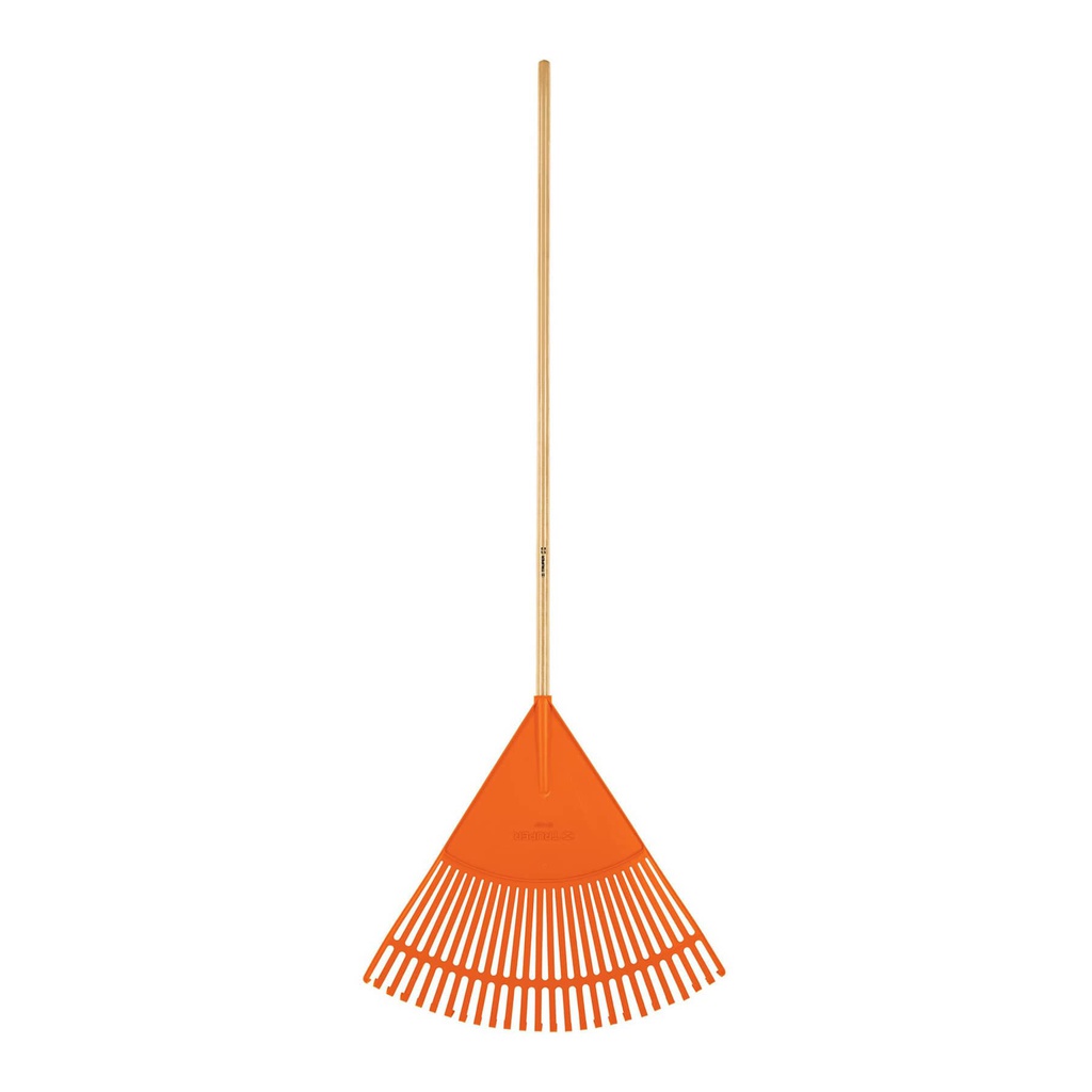Escoba plastica para jardin, flexible, 26 dientes, mango 48'