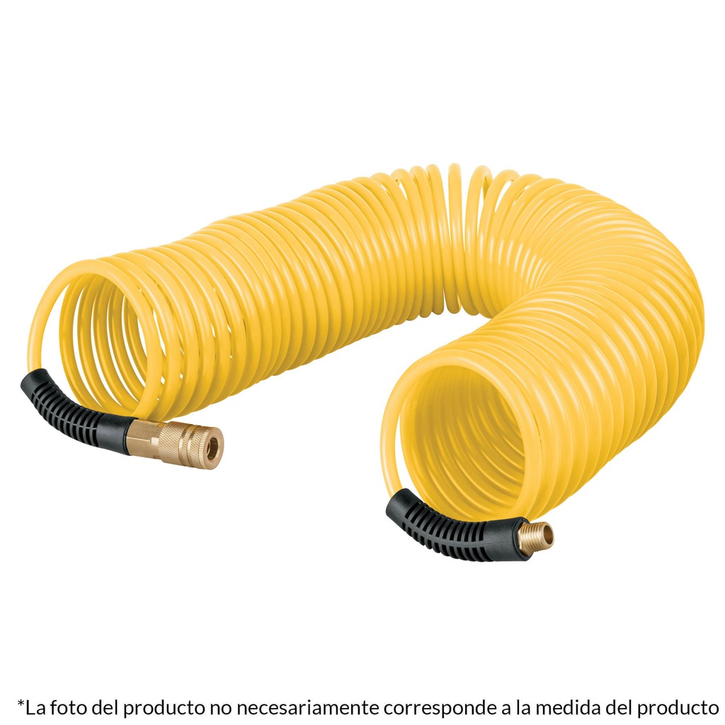 Manguera tipo resorte para compresor, 7.6 m x 1/4', Pretul