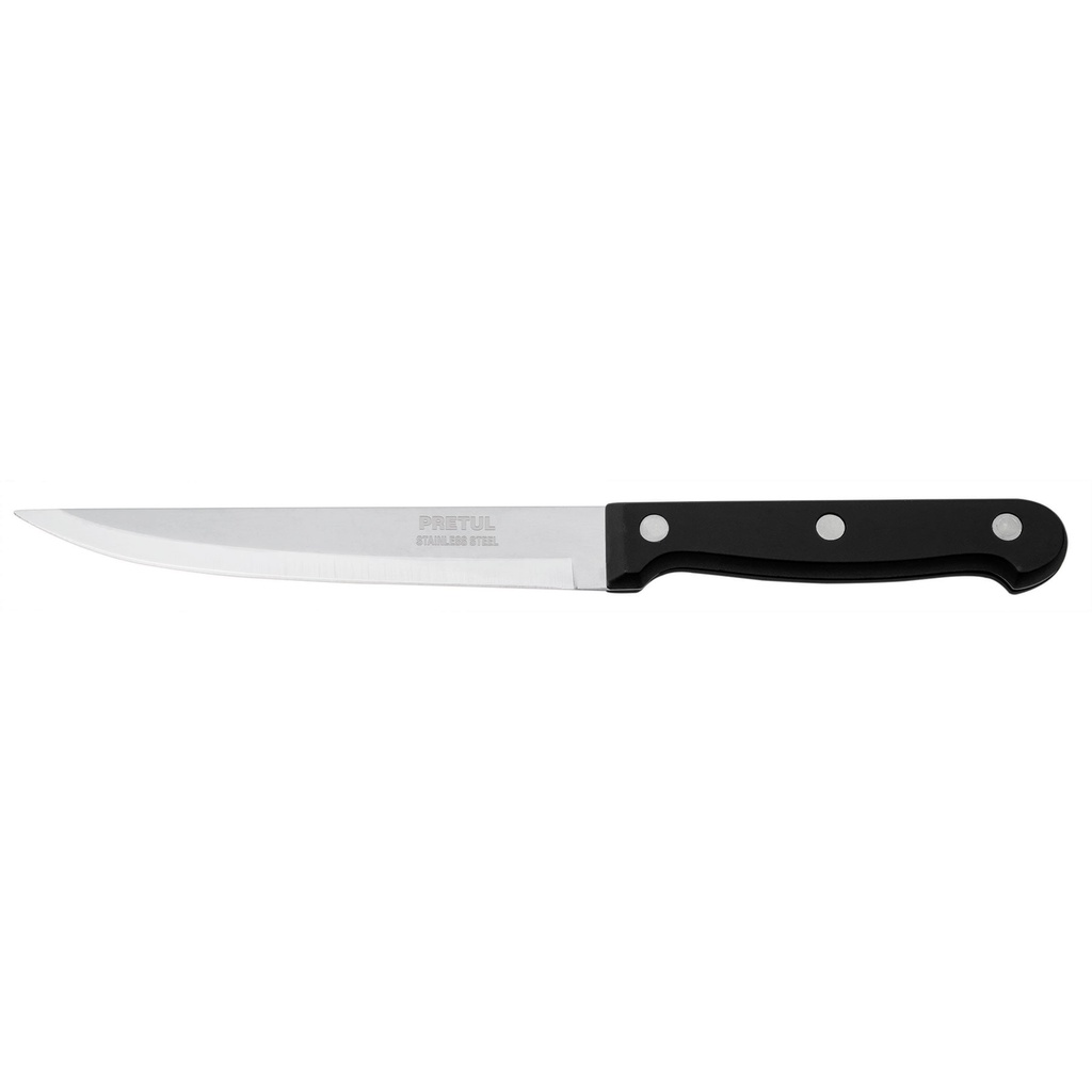 Cuchillo liso para asado 5' mango de plastico, Pretul