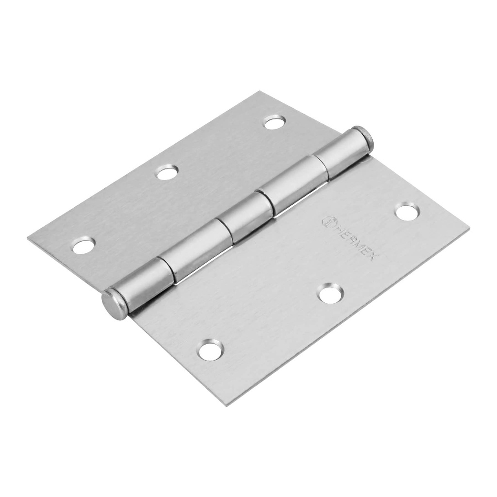 Bisagra cuadrada 3-1/2', cromo mate, cabeza plana, Basic