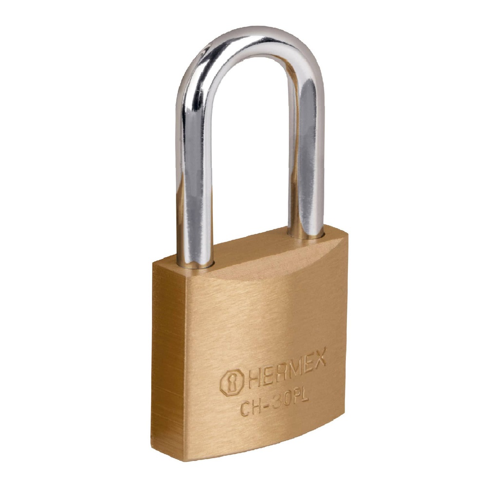 Candado de hierro color laton 30 mm, largo, blister, Basic