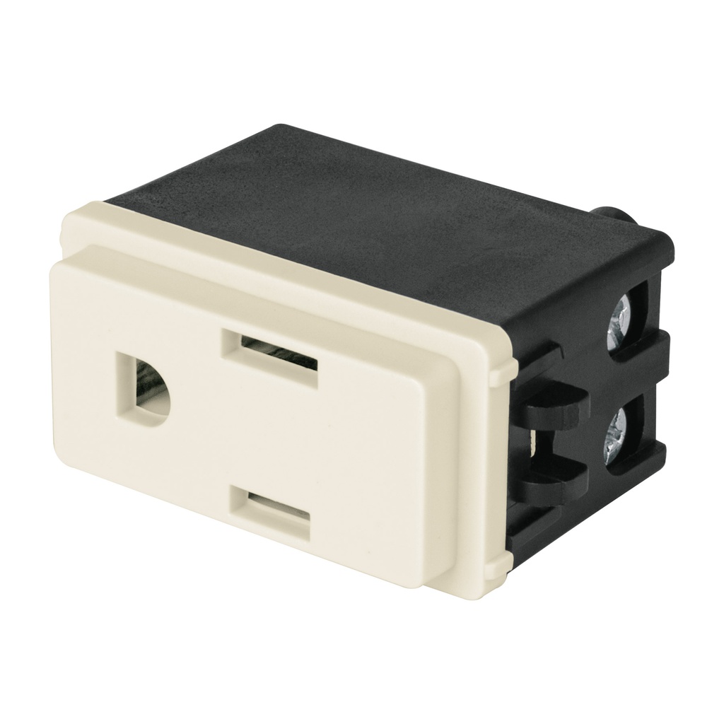 Contacto 2 polos + tierra, marfil, linea Volteck Basic