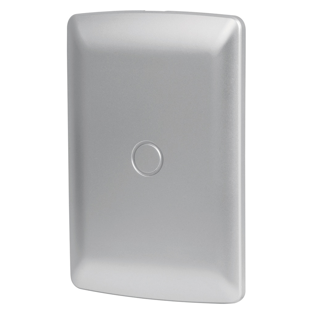 Placa de ABS ciega, linea italiana, color plata, Volteck